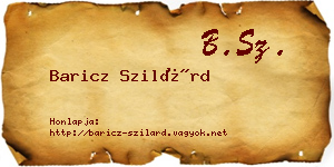 Baricz Szilárd névjegykártya