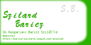 szilard baricz business card